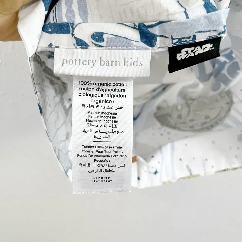 POTTERY BARN Star Wars Toddler Crib Fitted Sheet + Toddler Pillow Case